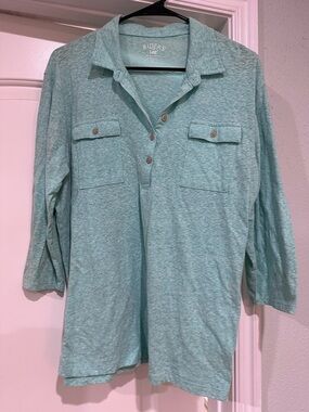 Riders by Lee Women’s Light Teal Long-Sleeve Henley Shirt